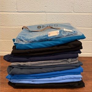 Figs Men Scrub Pants Stack in Various Blues and Black